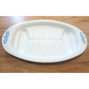 Vintage Corning Ware P-19, USA Made Blue Cornflower Meat Serving Platter